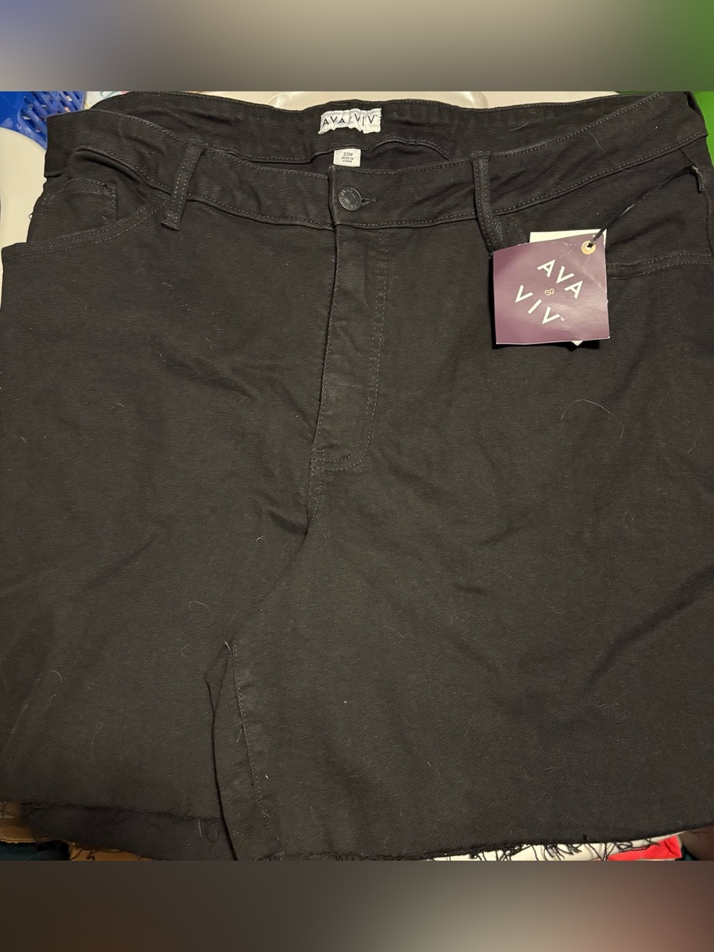 Women's black Jean Shorts Ava & Viv Size 22W